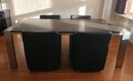 Eettafel met stoelen op wieltjes, Huis en Inrichting, Tafels | Eettafels, Ophalen, Overige materialen, Gebruikt, 200 cm of meer