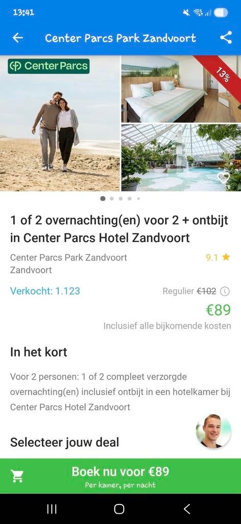 CenterParcs Zandvoort, Twee personen