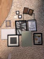 Fotolijstjes en prikbord - 14 stuks, Ophalen, Gebruikt, Overige materialen, Minder dan 50 cm