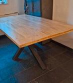 Mango houten eettafel met metalen spinpoot onderstel, Huis en Inrichting, Tafels | Eettafels, Ophalen, 100 tot 150 cm, Zo goed als nieuw