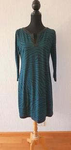 Casiope jurk travelstof groen/zwart zo goed als nieuw L, Kleding | Dames, Maat 38/40 (M), Casiope, Ophalen of Verzenden, Zo goed als nieuw