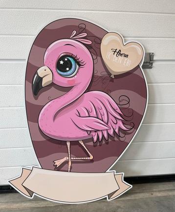 Geboortebord Flamingo - te personaliseren met naam! beschikbaar voor biedingen