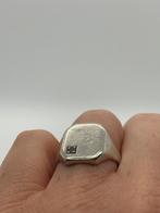 Z296 Prachtige zilveren zegelring maat 19,5, Sieraden, Tassen en Uiterlijk, Ophalen of Verzenden, Zilver, Ring