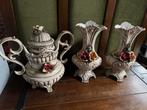 Set van Klassieke Vazen met Bloemen Capodimonte, Antiek en Kunst, Ophalen