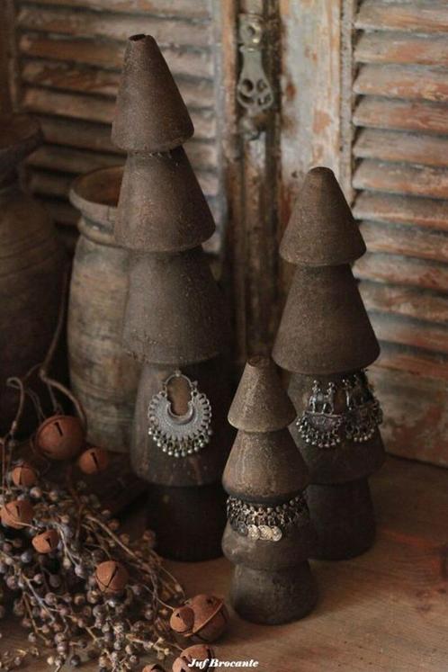 Houten kerstboom brown met sieraad, Huis en Inrichting, Woonaccessoires | Overige, Nieuw, Ophalen of Verzenden