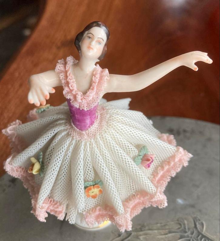 Frankenthal Ballerina Beeldje Duits Porselein, Antiek en Kunst, Antiek | Porselein, Ophalen of Verzenden