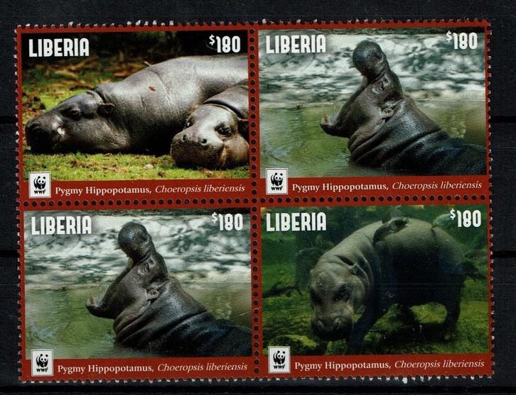 LIBERIA 2016 PF WWF SERIE DWERGNIJLPAARD ZOOGDIEREN WILDLIFE, Postzegels en Munten, Postzegels | Thematische zegels, Postfris