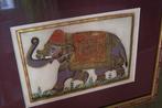 schilderij olifant op zijde in mooie lijst   Azië, Ophalen of Verzenden