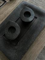 Stenen Plateau met Waxinelichthouders, Huis en Inrichting, Woonaccessoires | Kandelaars en Kaarsen, Ophalen, Overige materialen