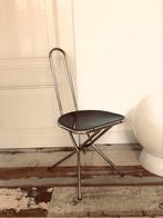Vintage design Ikea opklapbare stoel zwart chroom, Ophalen, Huis en Inrichting