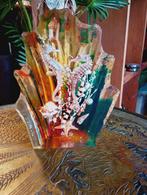 Vintage epoxy schelp met gegoten zeepaardjes en schelpen, Ophalen of Verzenden