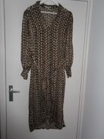 Nukus Bruin/Beige Lange Jurk Met Knoopjes Maat L, Maat 38/40 (M), Verzenden, Beige, Nieuw