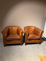 Vintage Schapenleren Clubfauteuils - Bendic, Gebruikt, Goor, 75 tot 100 cm, Leer