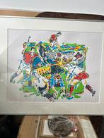 Hockey sport schilderij zgan 96 Henk Hofstra 1/195 zeefdruk, Ophalen