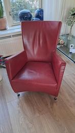 Twee rode leren Montis Windy fauteuils, Ophalen, Zo goed als nieuw, Modern tijdloos, 50 tot 75 cm