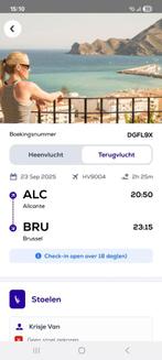 Vliegtickets  heen en terug naar Alicante vanuit Brussel, Tickets en Kaartjes, Eén persoon, Vliegtuig, Buitenland, Met bestemming of datum