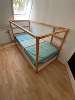 Kinder bed - 90x200 cm - Grenen, Ophalen, 90 cm, Eenpersoons, Wit