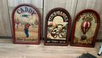 Houten wand  decoratie 3 stuks, Ophalen, Zo goed als nieuw