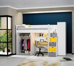 Neo hoogslaper met bureau en twee kledingkasten in wit met g, Huis en Inrichting, Niet ingevuld, Hoogslaper, Niet ingevuld, Nieuw