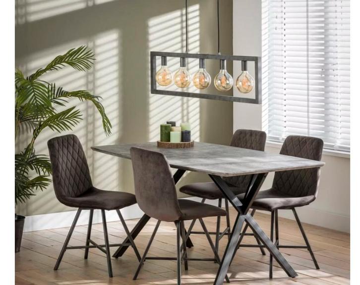 Grijze eettafel beton look, Huis en Inrichting, Tafels | Eettafels, Zo goed als nieuw, 50 tot 100 cm, 150 tot 200 cm, Rechthoekig