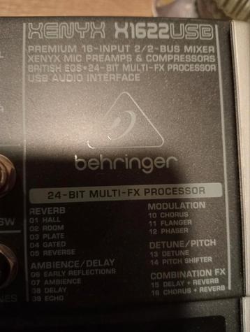Berginger xenyx x1622usb (evt met hardcase) beschikbaar voor biedingen