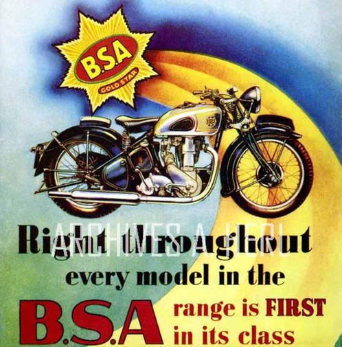 1938 BSA Goldstar Motorcycle Vintage A4 Print, Verzamelen, Merken en Reclamevoorwerpen, Nieuw, Overige typen, Verzenden
