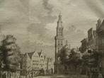 Fraaie gravure markt wijnhuis Zutphen JC Philips 1741, Antiek en Kunst, Verzenden