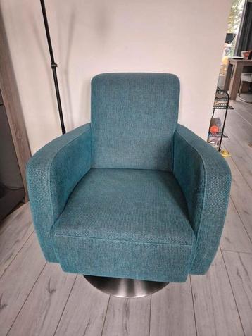 Groene/turquoise draai fauteuil, zo goed als nieuw! beschikbaar voor biedingen