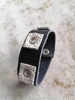 Nieuwe zelfgemaakte leren armband zwart-wit, Ophalen of Verzenden, Nieuw, Zwart, Leer