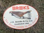 Brooks Zadels Emaille Reclamebord - Vintage Fietsaccessoire, Antiek en Kunst, Ophalen of Verzenden