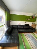 Hoekbank met lounge gedeelte, Huis en Inrichting, Ophalen, Gebruikt, Leer, Strak, modern