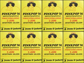 50 jaar Pinkpop - 8 originele stickers uit 1974 + 2 uit 1981