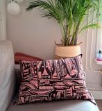 HK Living x Doris sierkussen "Eclectic" bruin/roze (60x40cm), Huis en Inrichting, Ophalen of Verzenden, Zo goed als nieuw, Overige kleuren