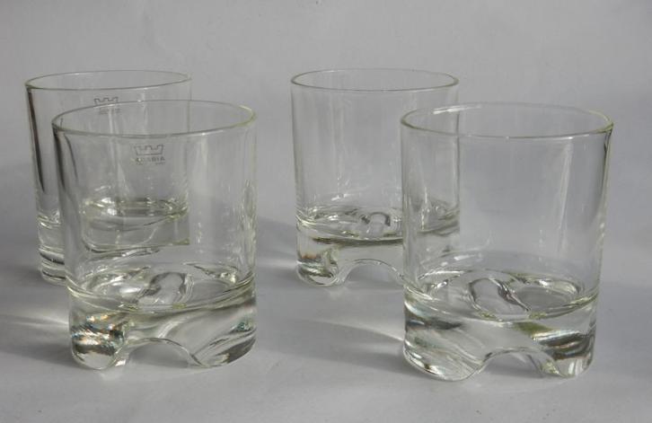 Arabia / Iittala 4 whisky on the rocks glazen Sampo 1964, Antiek en Kunst, Antiek | Glas en Kristal, Ophalen of Verzenden