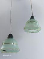 Groene Art Deco hanglampen met gouden decor, Ophalen of Verzenden