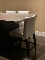 Witte leren barkrukken 3 stuks, Huis en Inrichting, Barkrukken, 60 tot 90 cm, Ophalen of Verzenden, Zo goed als nieuw, 1 kruk