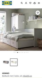 Ikea Hemnes uitschuifbaar bed, Huis en Inrichting, Slaapkamer | Bedden, Gebruikt, Wit, Hout, Ophalen