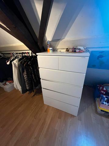 Ikea MALM ladekast, 6 lades, wit - Leiden - afbeelding 2