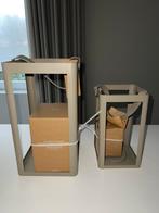 Nieuw 2 windlichten lantaarn Gusta taupe (2 maten), Ophalen of Verzenden, Zo goed als nieuw, Overige materialen, Minder dan 25 cm