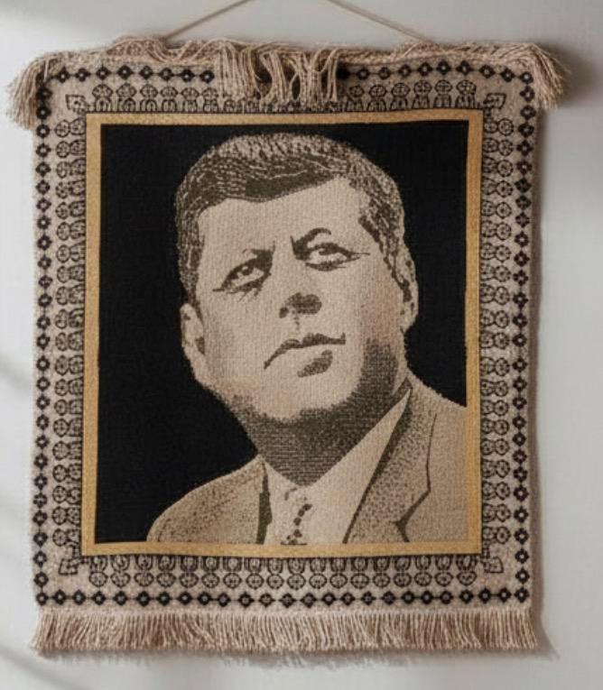 Kennedy Wandtapijt - Collectors Item, Huis en Inrichting, Stoffering | Tapijten en Kleden, Gebruikt, Minder dan 50 cm, Rechthoekig