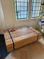 Rustieke houten salontafel / bijzettafel, Gebruikt, 50 tot 100 cm, 100 tot 150 cm, Rustiek