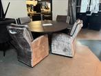 Set van 4 velvet eetkamerstoelen NIEUW, Ophalen, Nieuw, Zwart, Vijf, Zes of meer stoelen