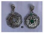 Korting 2 x Pentagram Hanger, rvs, Jade en Opaliet, pr.p.st, Overige materialen, Nieuw, Ophalen of Verzenden, X