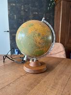Vintage räth staatkundige globe glas met papier, Huis en Inrichting, Woonaccessoires | Wereldbollen, Ophalen, Verlicht, Gebruikt