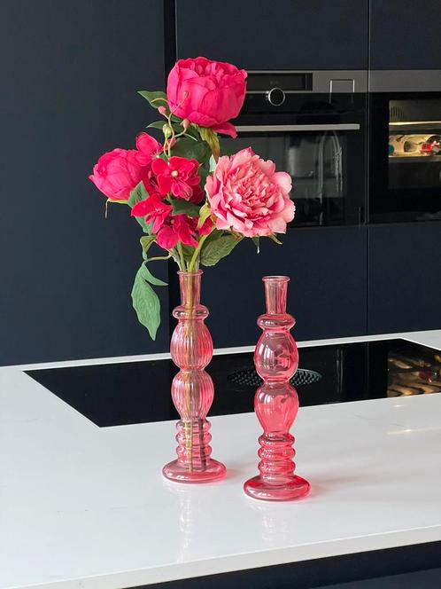 ACTIE zijden bloemen boeket roze + GRATIS vaas, Huis en Inrichting, Woonaccessoires | Kunstplanten en Kunstbloemen, Nieuw, Ophalen of Verzenden