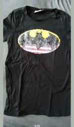 zwart shirt Batman mt146 veranderbare pailletten, Ophalen of Verzenden, Zo goed als nieuw, Jongen, Shirt of Longsleeve