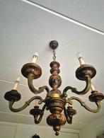 Antieke Houten Kroonluchter, Ophalen, Gebruikt, Metaal, Antiek/Vintage