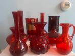 Verzameling rode glazen vaasjes/vazen., Antiek en Kunst, Ophalen of Verzenden