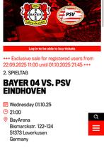 Tickets Bayer 04 Leverkusen - PSV, Tickets en Kaartjes, Twee personen