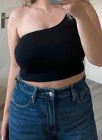 Pull & Bear zwarte one shoulder top met print en stretch, Kleding | Dames, Tops, Zwart, Ophalen of Verzenden, Zo goed als nieuw
